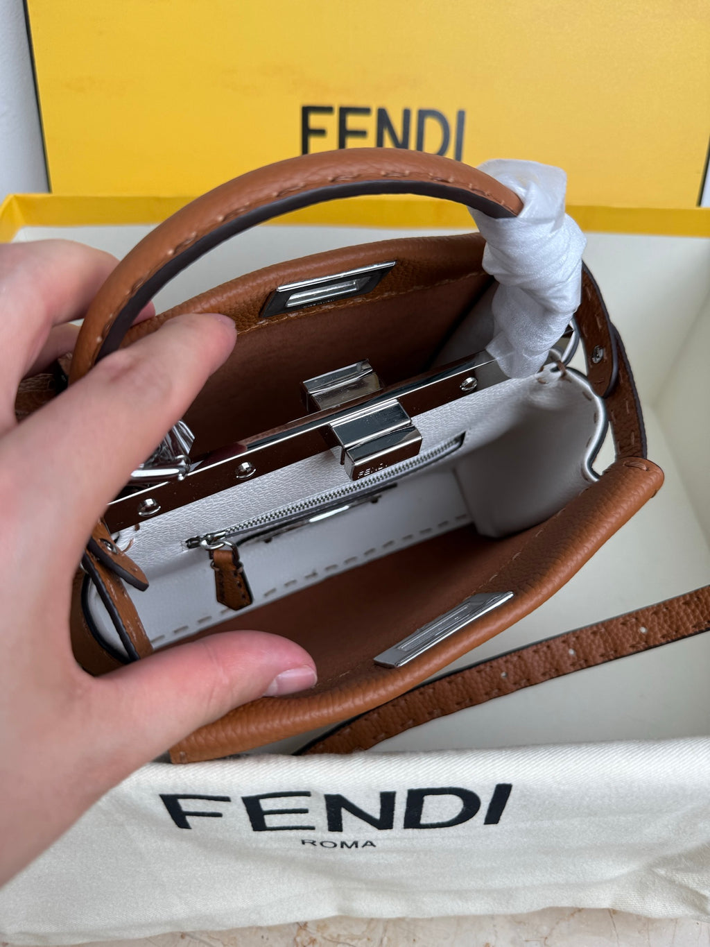 Peekaboo Mini Bag – Classic Calfskin with Top Handle