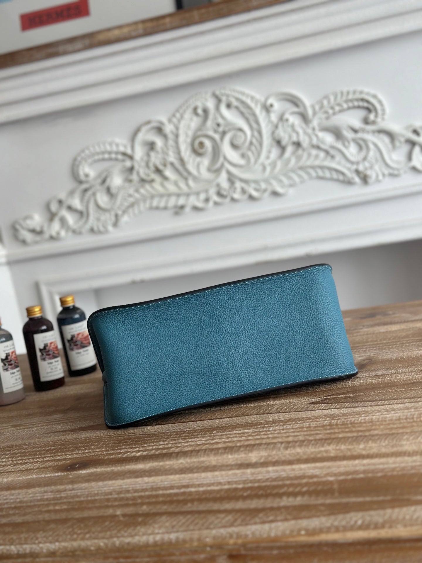 Denim Blue Jypsiere 28cm – Togo Leather, Silver Hardware