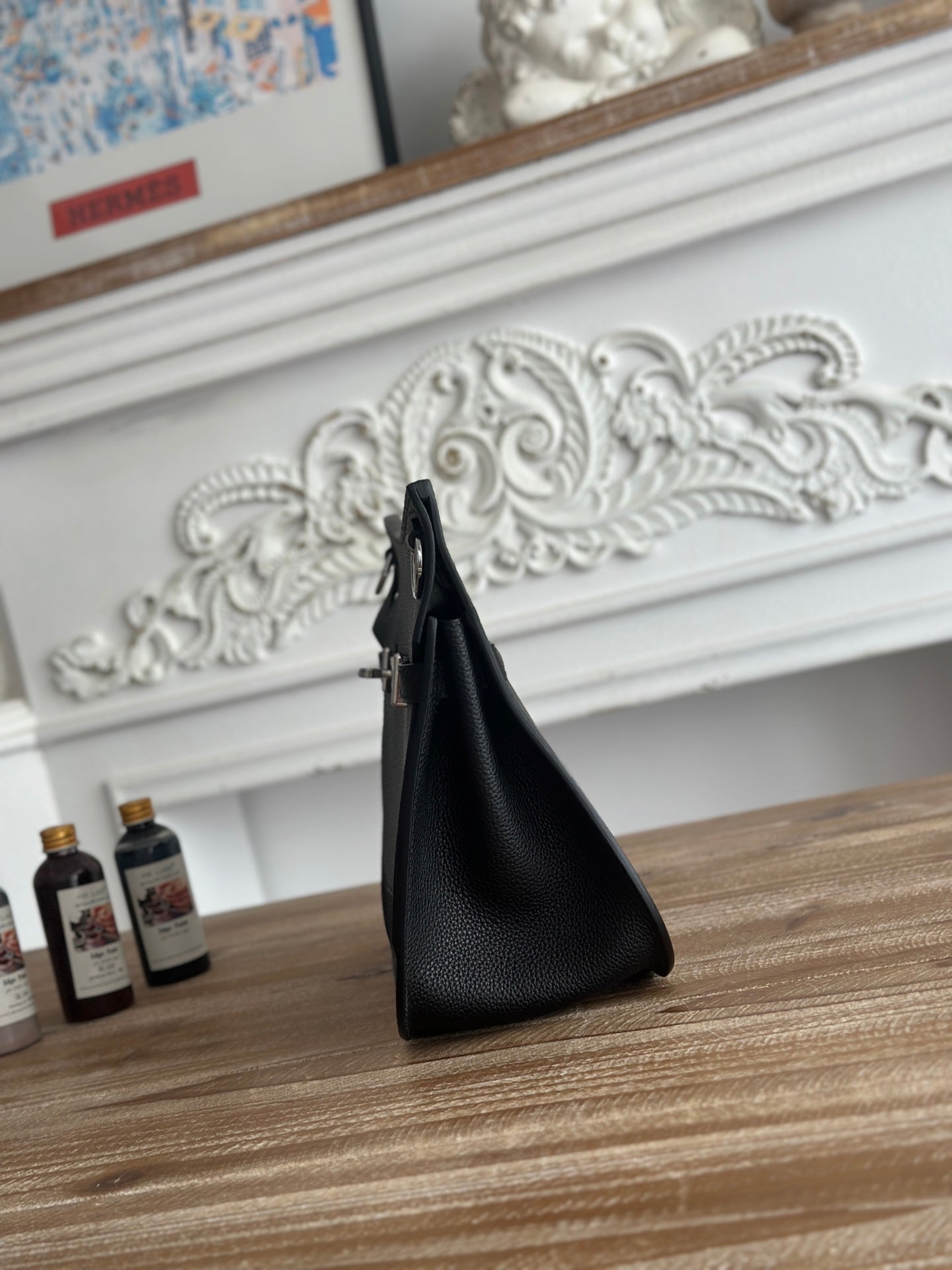 Black Jypsiere 28cm – Togo Leather, Silver Hardware