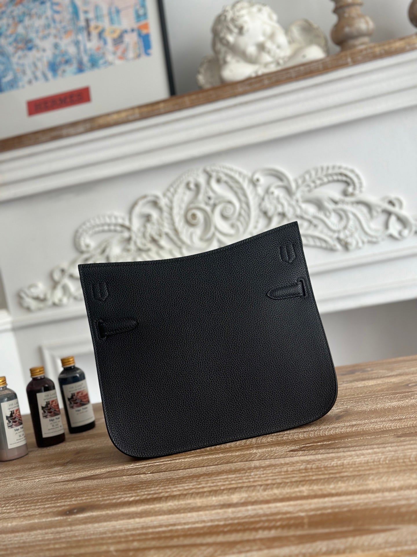 Black Jypsiere 28cm – Togo Leather, Silver Hardware