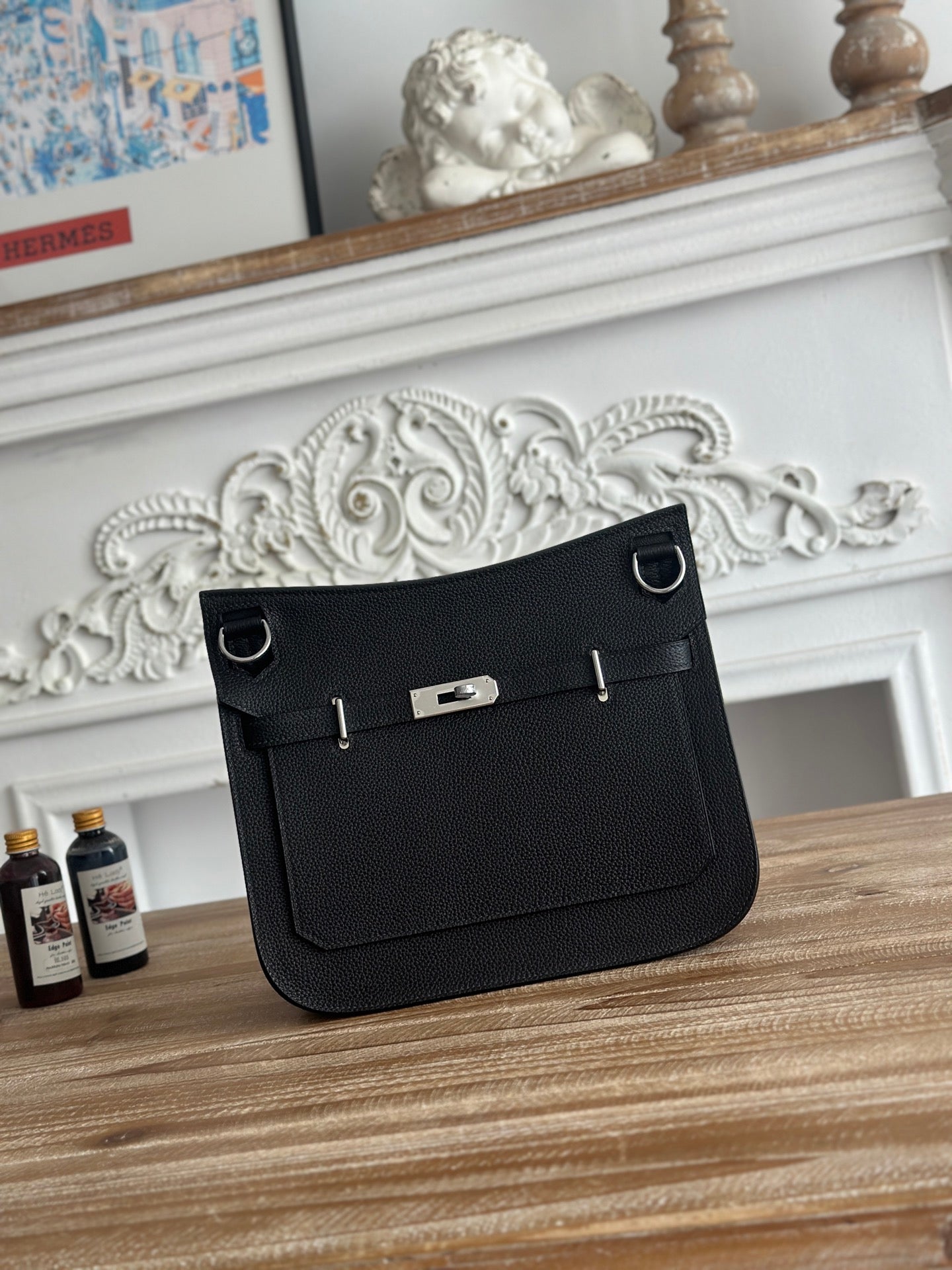 Black Jypsiere 28cm – Togo Leather, Silver Hardware