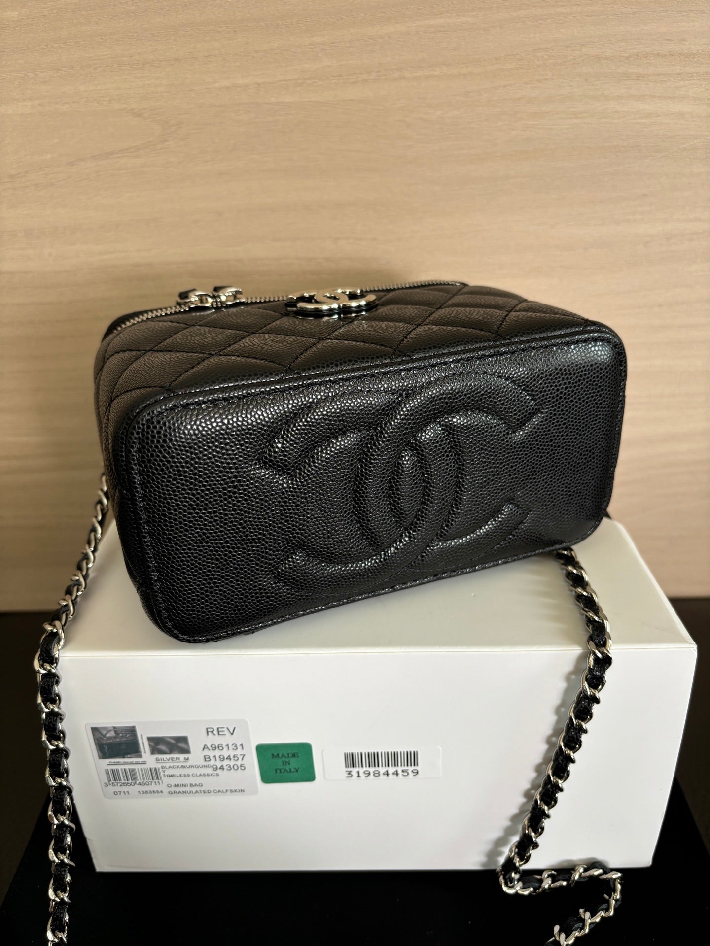 Quilted Vanity Top Handle Bag