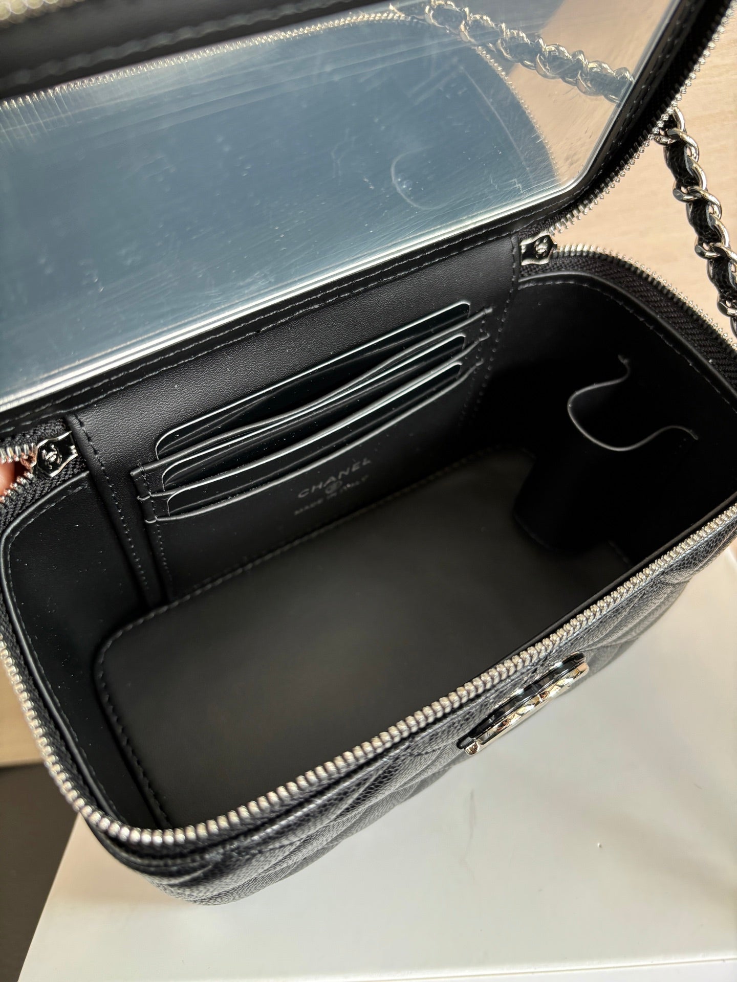 Quilted Vanity Top Handle Bag