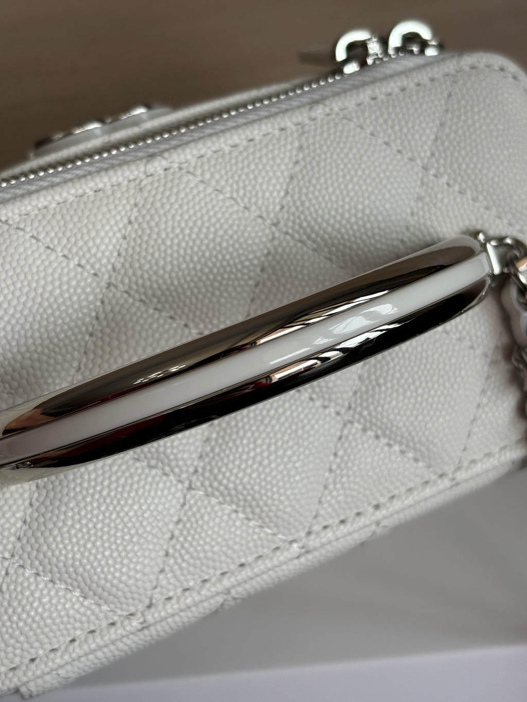 Quilted Vanity Top Handle Bag
