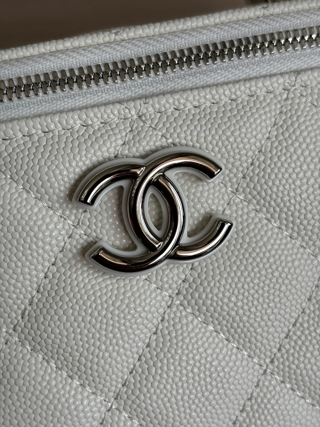 Quilted Vanity Top Handle Bag