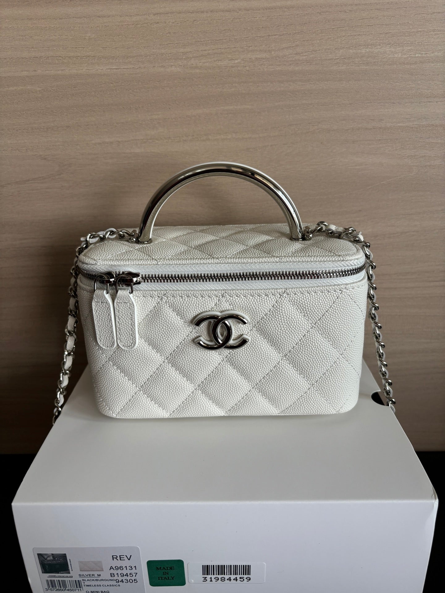 Quilted Vanity Top Handle Bag