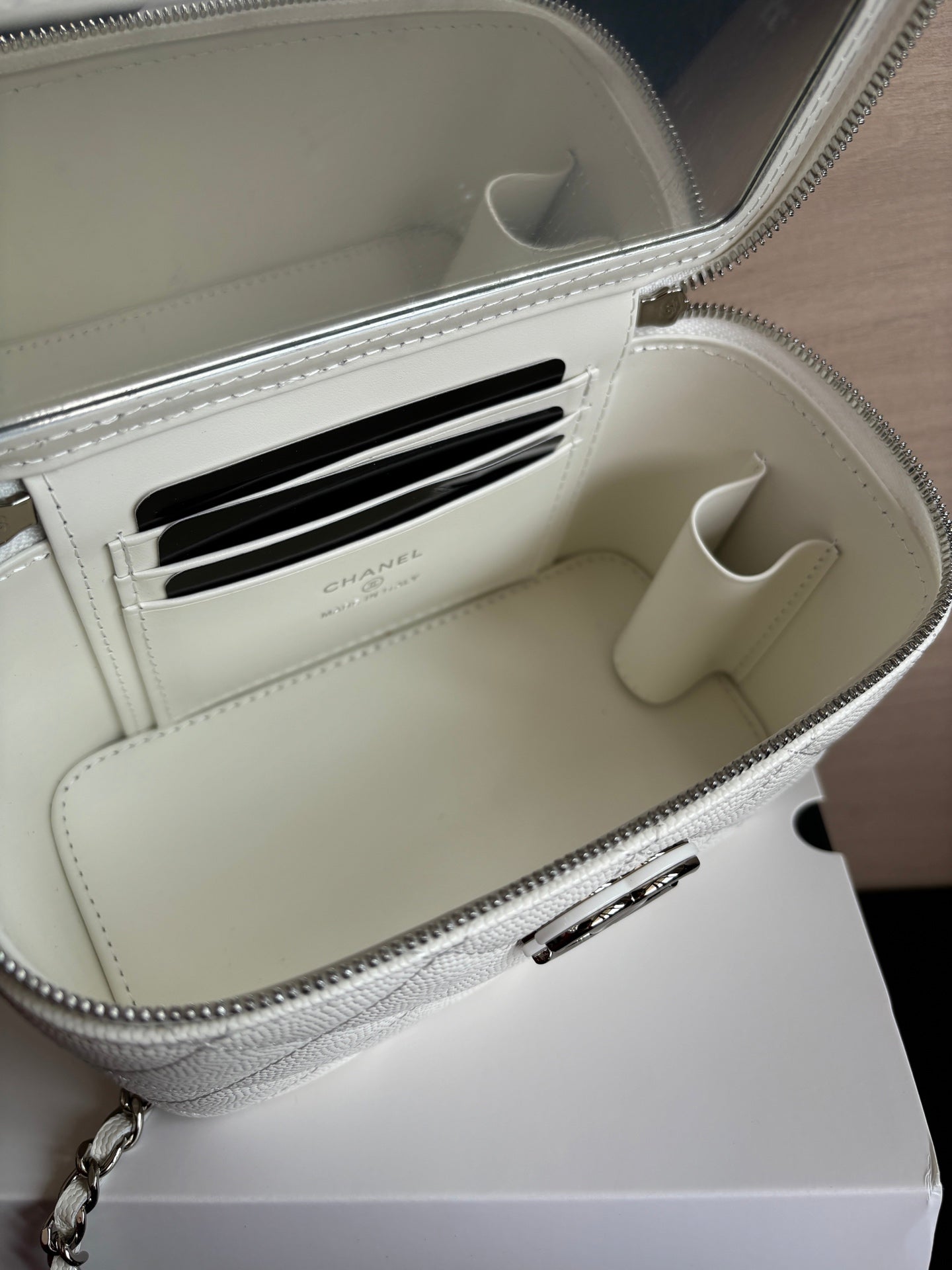 Quilted Vanity Top Handle Bag