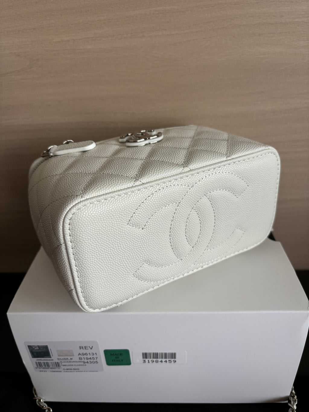 Quilted Vanity Top Handle Bag