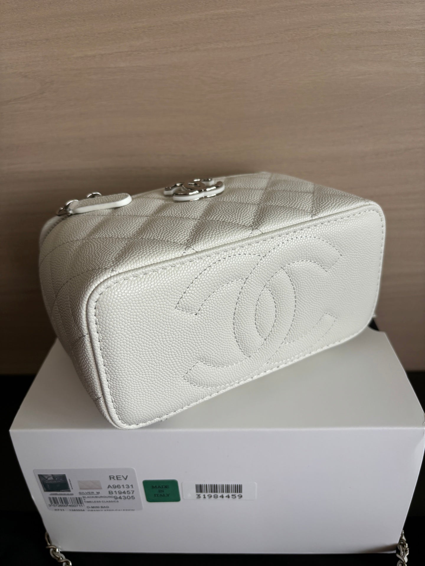 Quilted Vanity Top Handle Bag