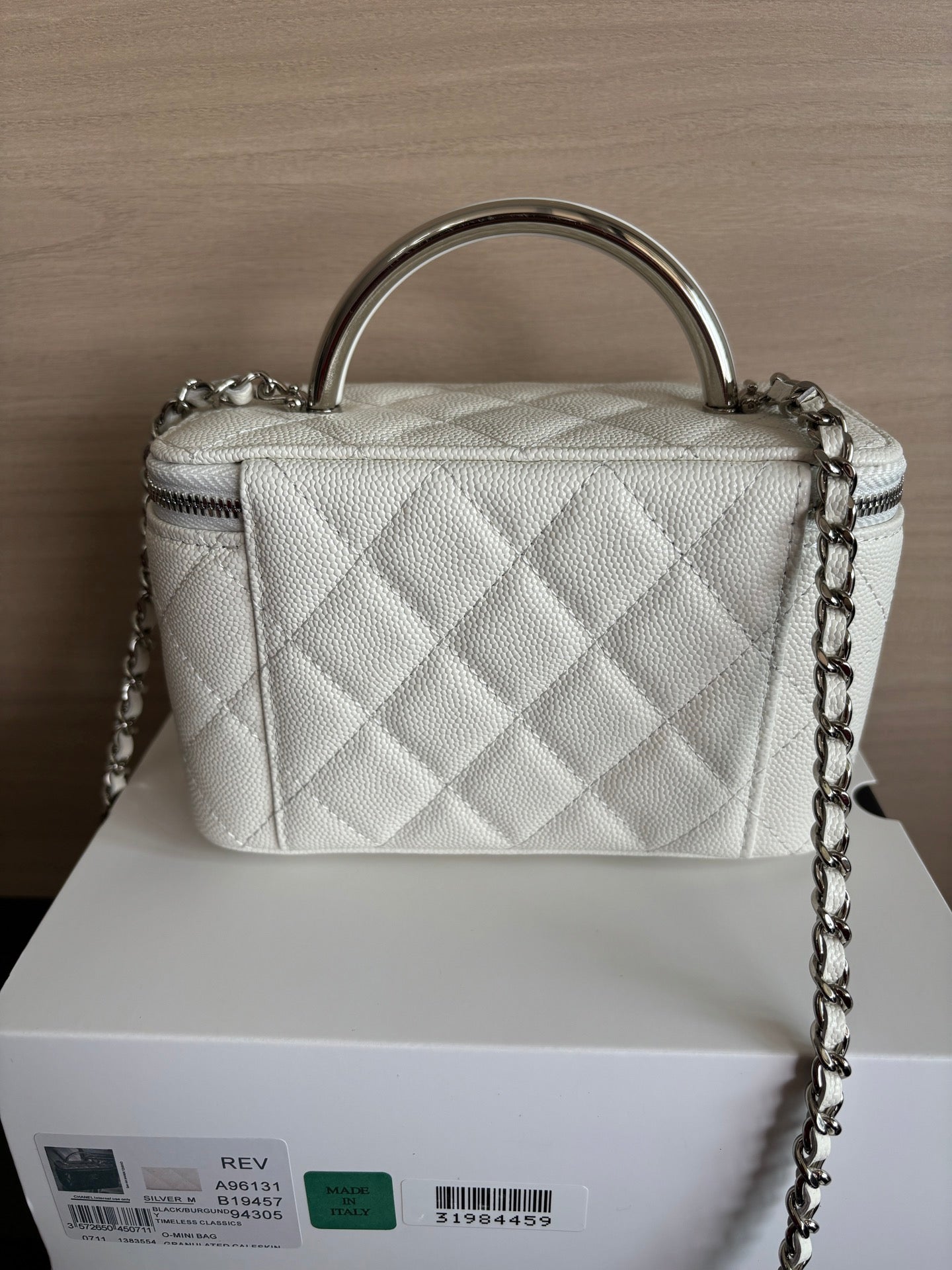 Quilted Vanity Top Handle Bag