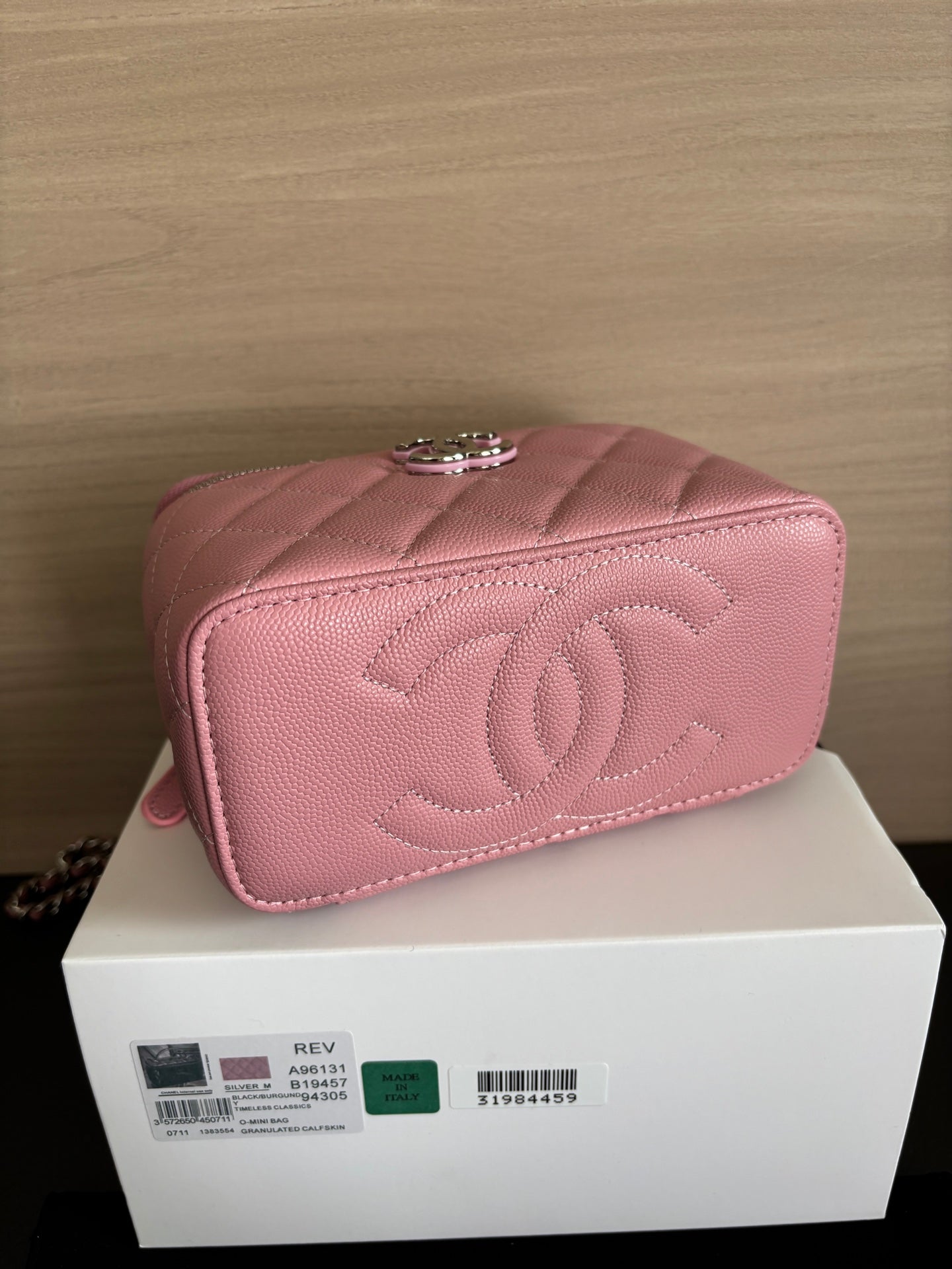 Quilted Vanity Top Handle Bag