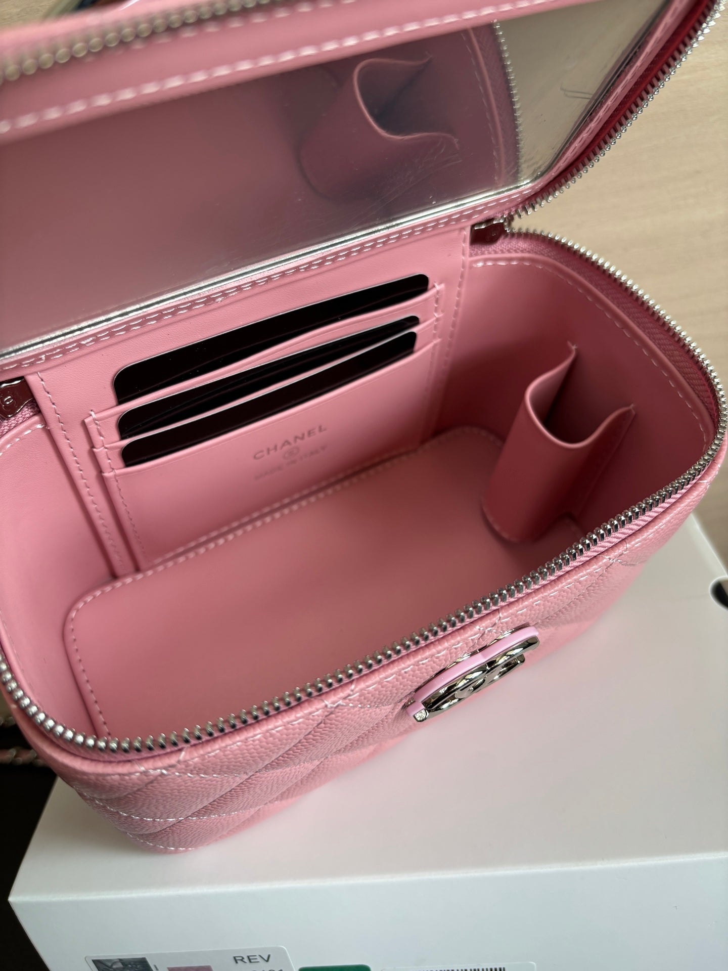 Quilted Vanity Top Handle Bag