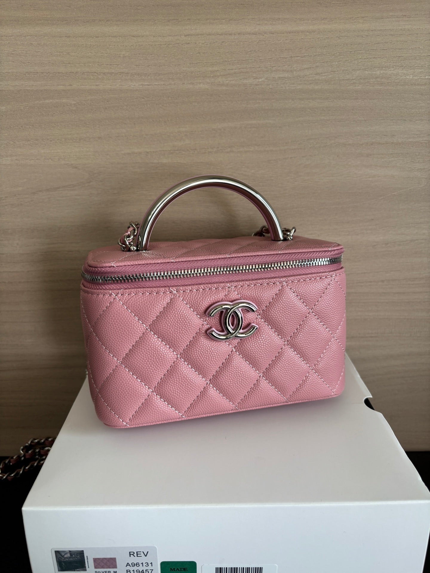 Quilted Vanity Top Handle Bag