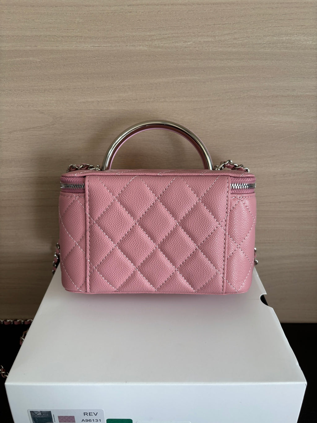 Quilted Vanity Top Handle Bag