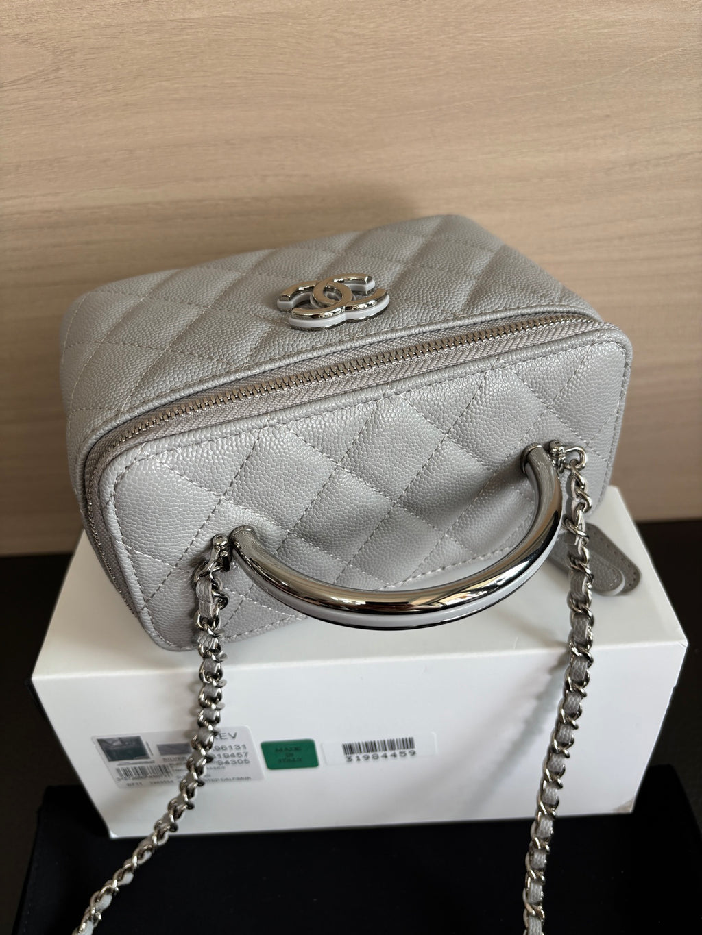 Quilted Vanity Top Handle Bag