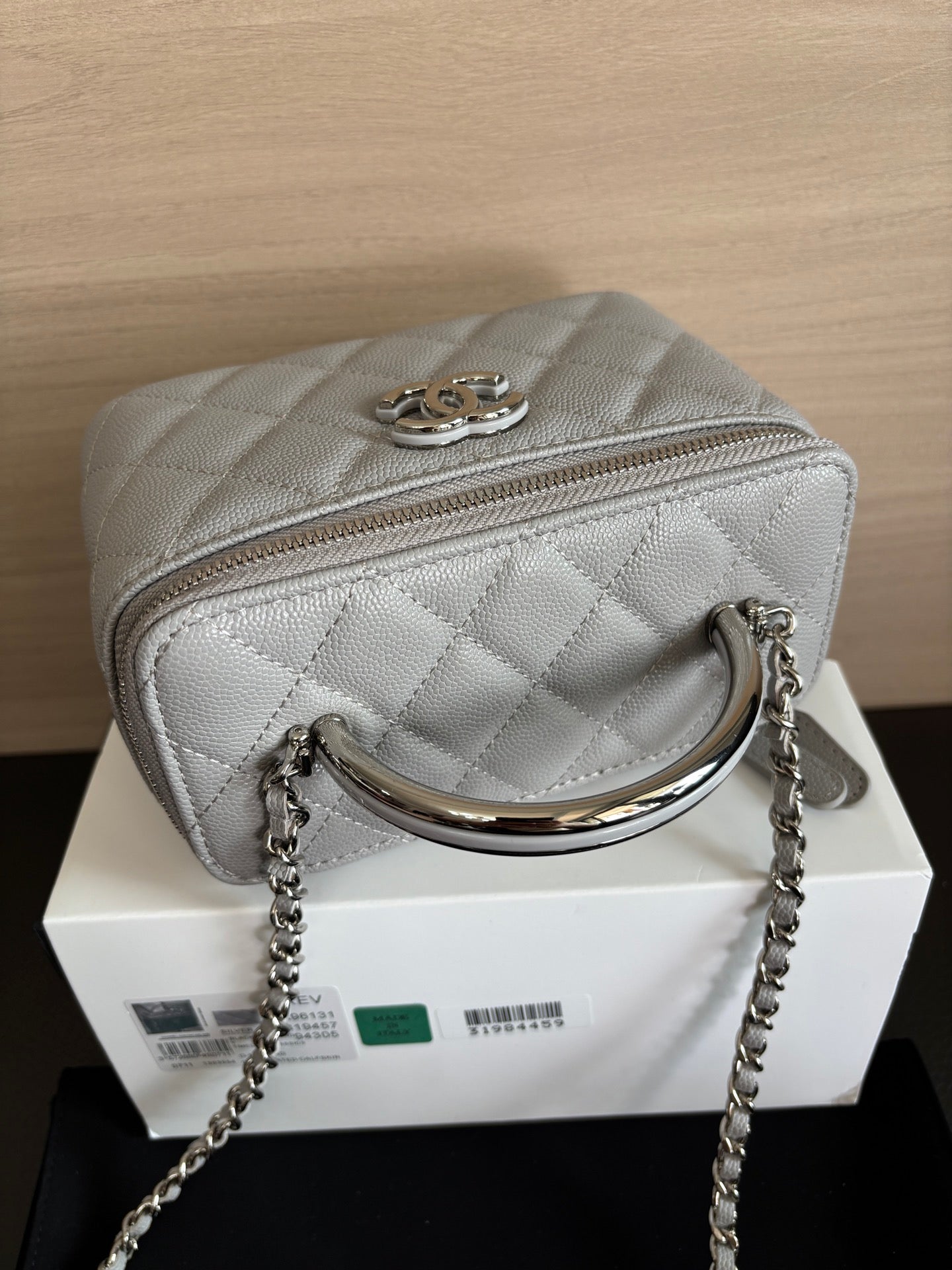 Quilted Vanity Top Handle Bag