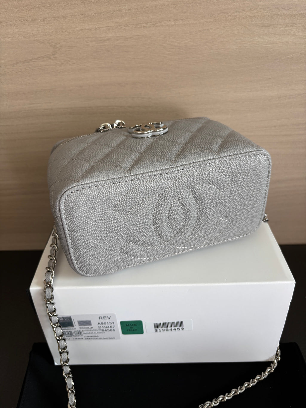 Quilted Vanity Top Handle Bag