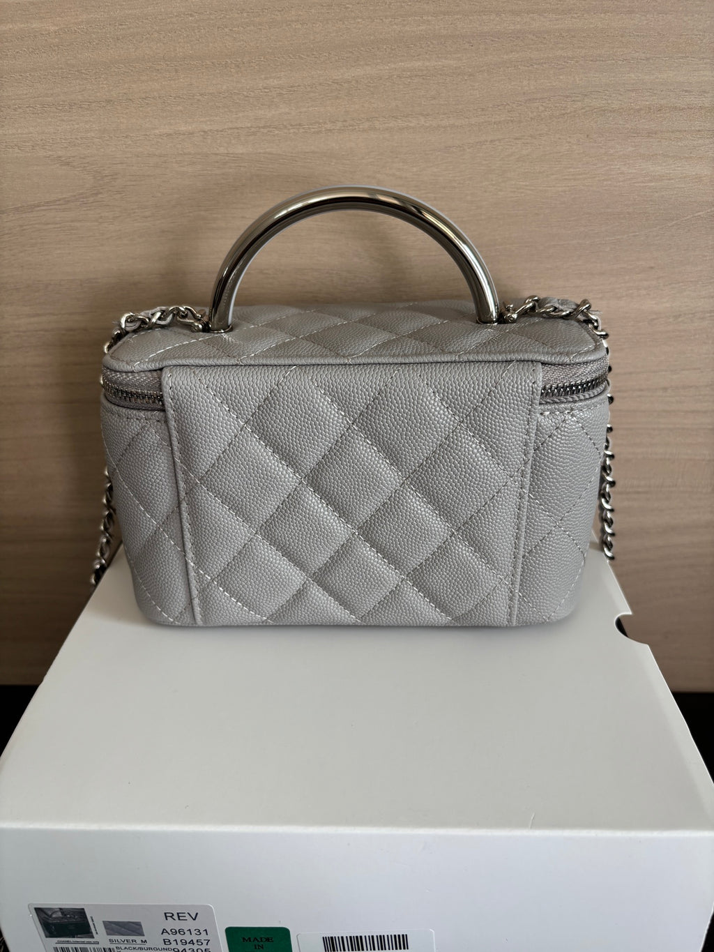 Quilted Vanity Top Handle Bag