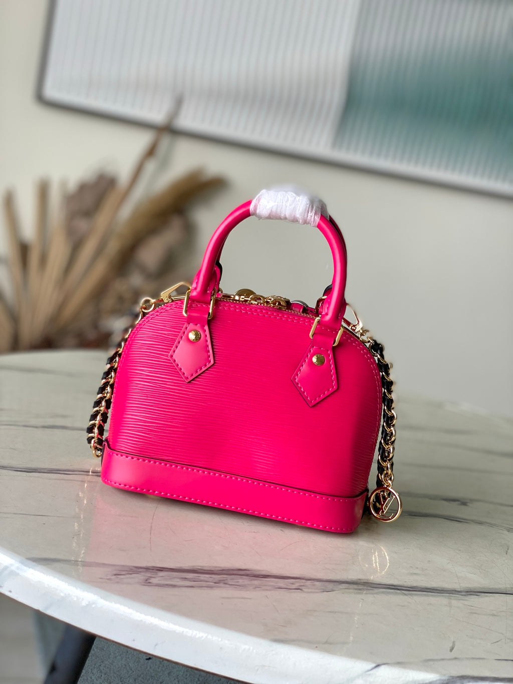 Alma Mini Patent Leather with Chain Strap