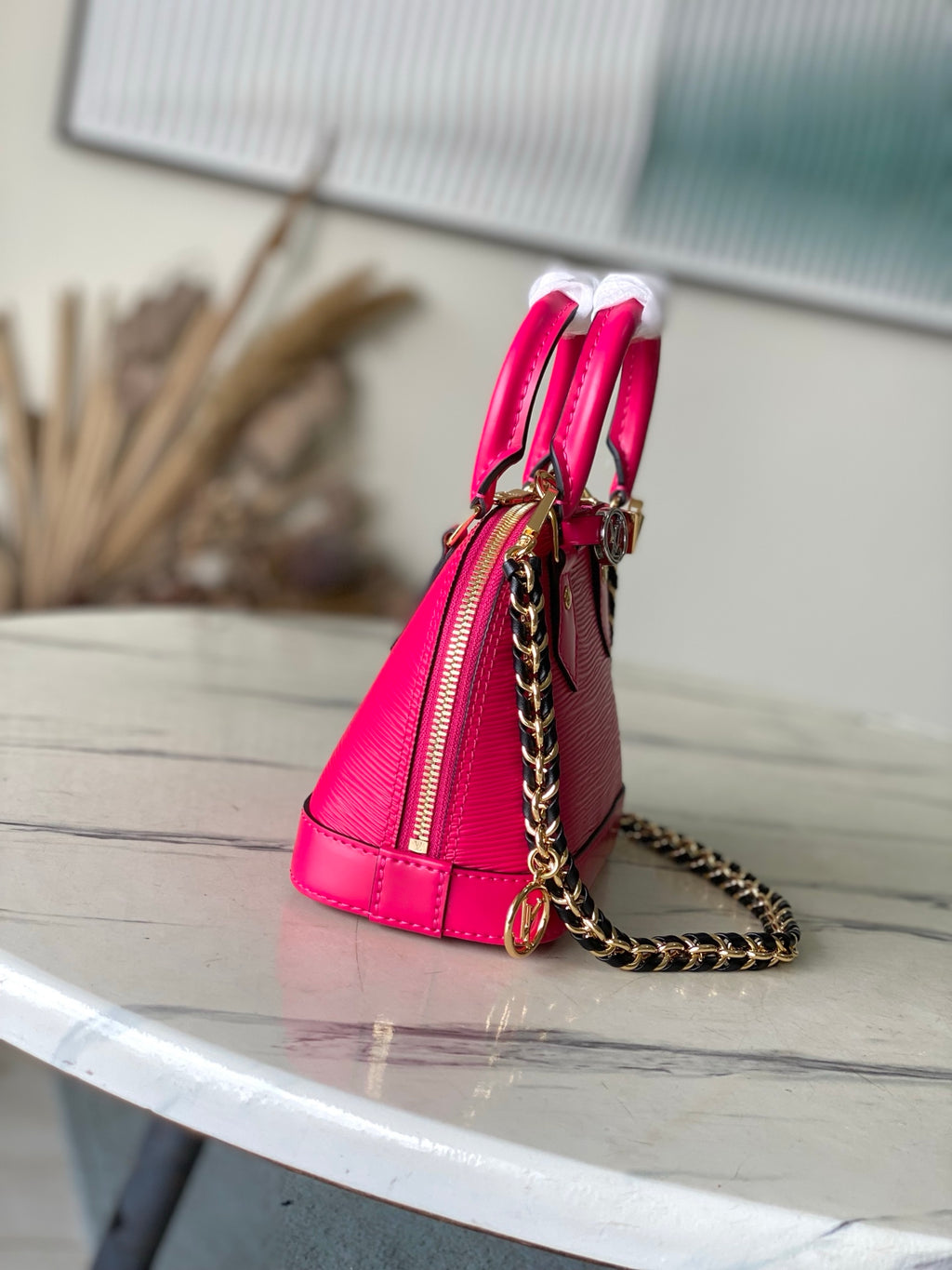 Alma Mini Patent Leather with Chain Strap