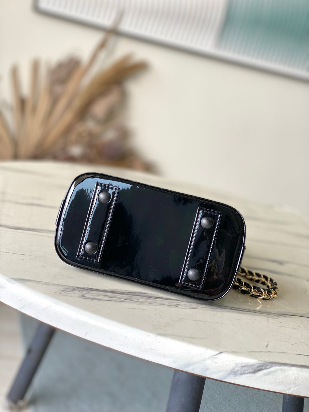 Alma Mini Patent Leather with Chain Strap