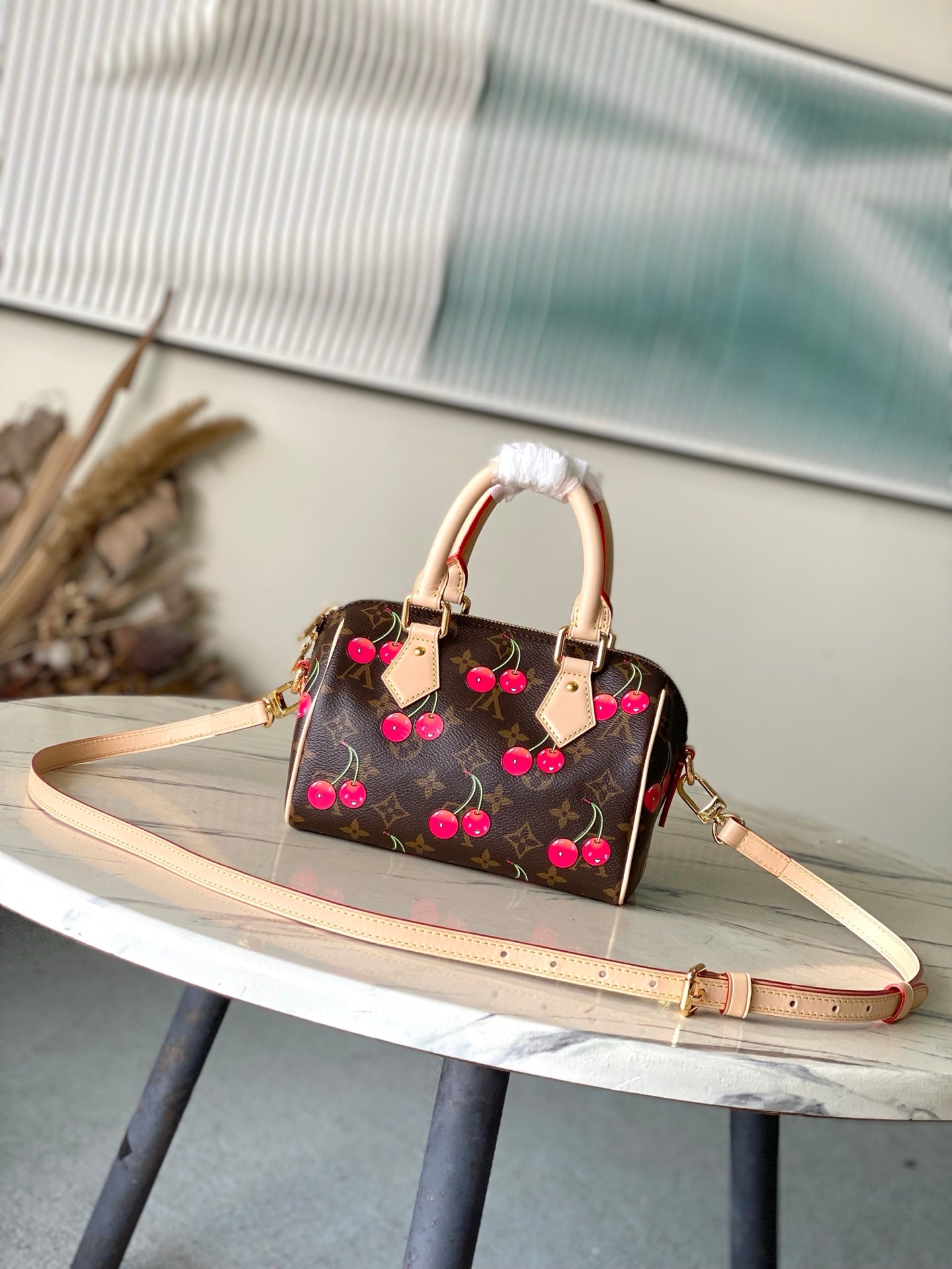 Speedy Bandoulière 20 Monogram Canvas with Cherry Print