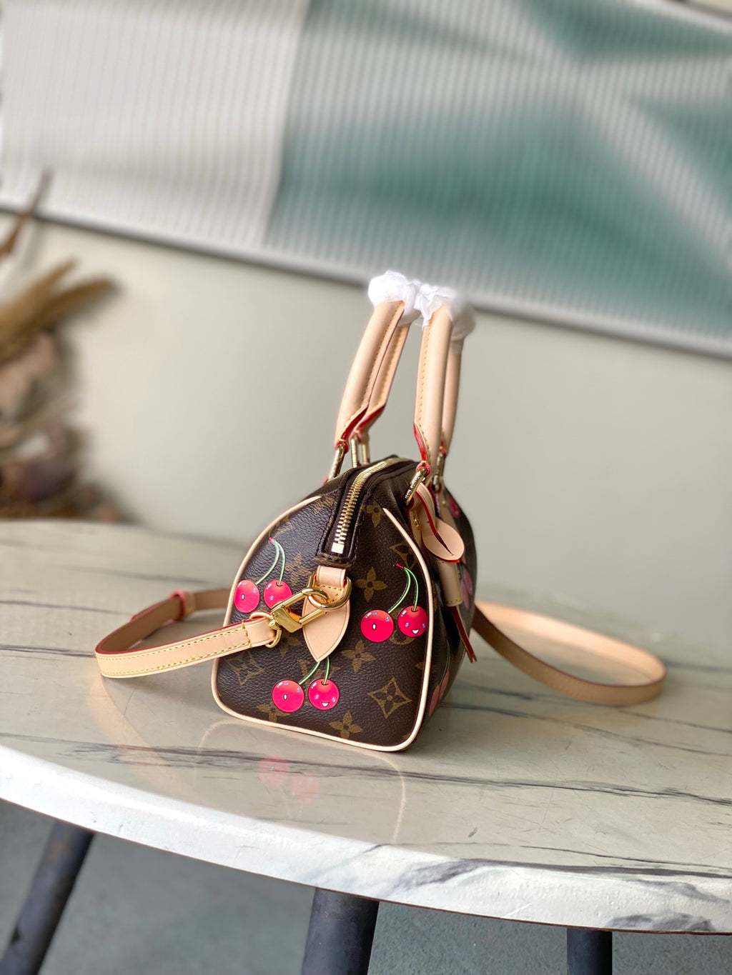 Speedy Bandoulière 20 Monogram Canvas with Cherry Print