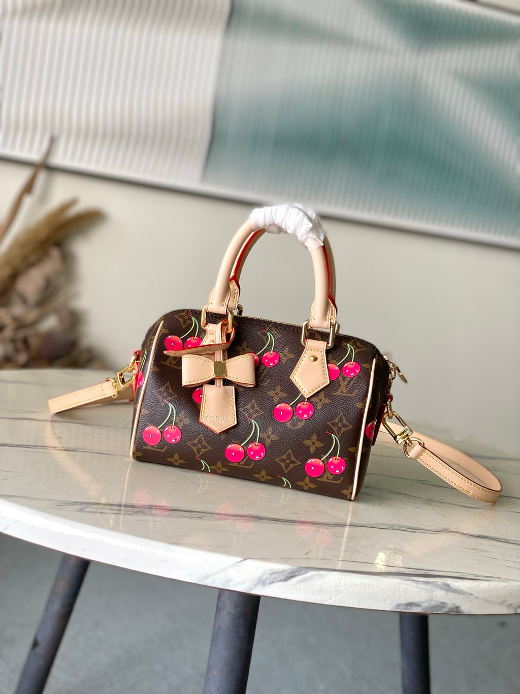 Speedy Bandoulière 20 Monogram Canvas with Cherry Print