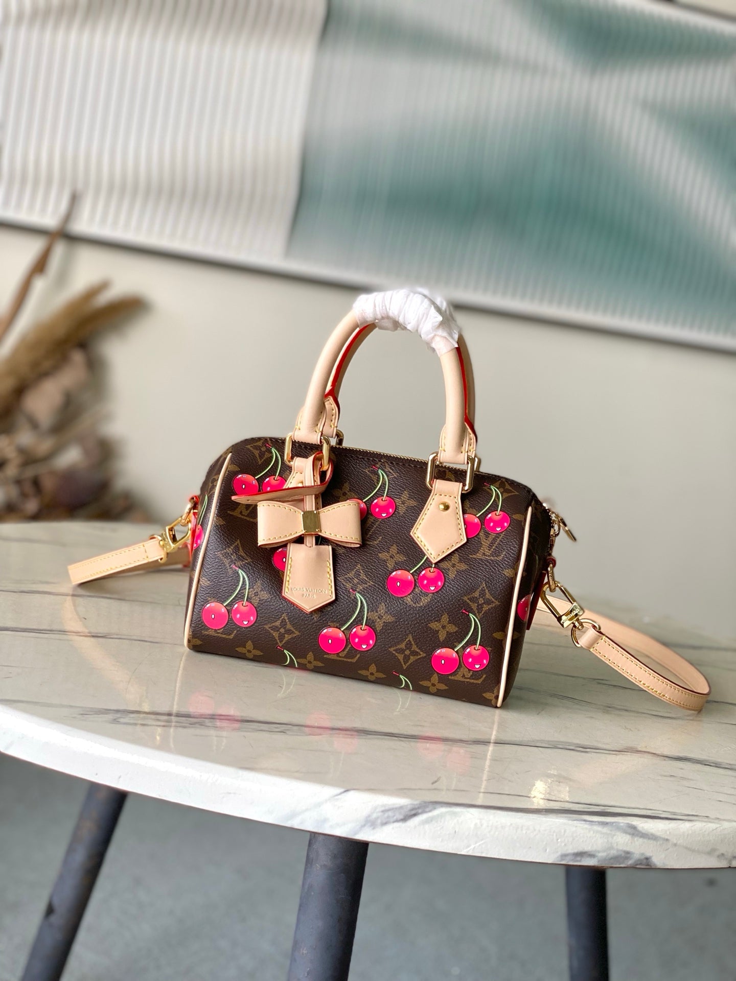 Speedy Bandoulière 20 Monogram Canvas with Cherry Print