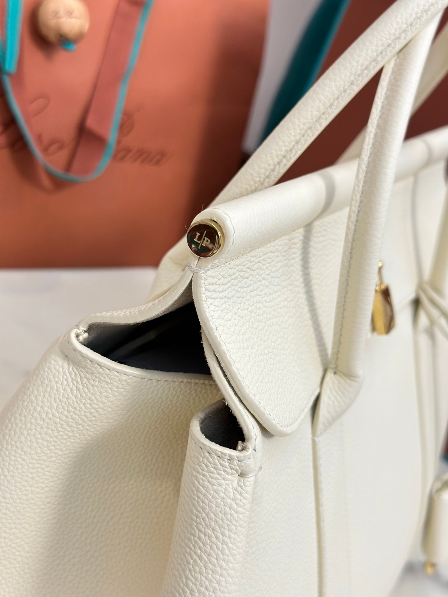 Loom Leather Tote Bag in White