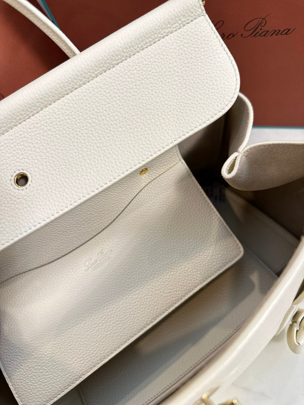 Loom Leather Tote Bag in White