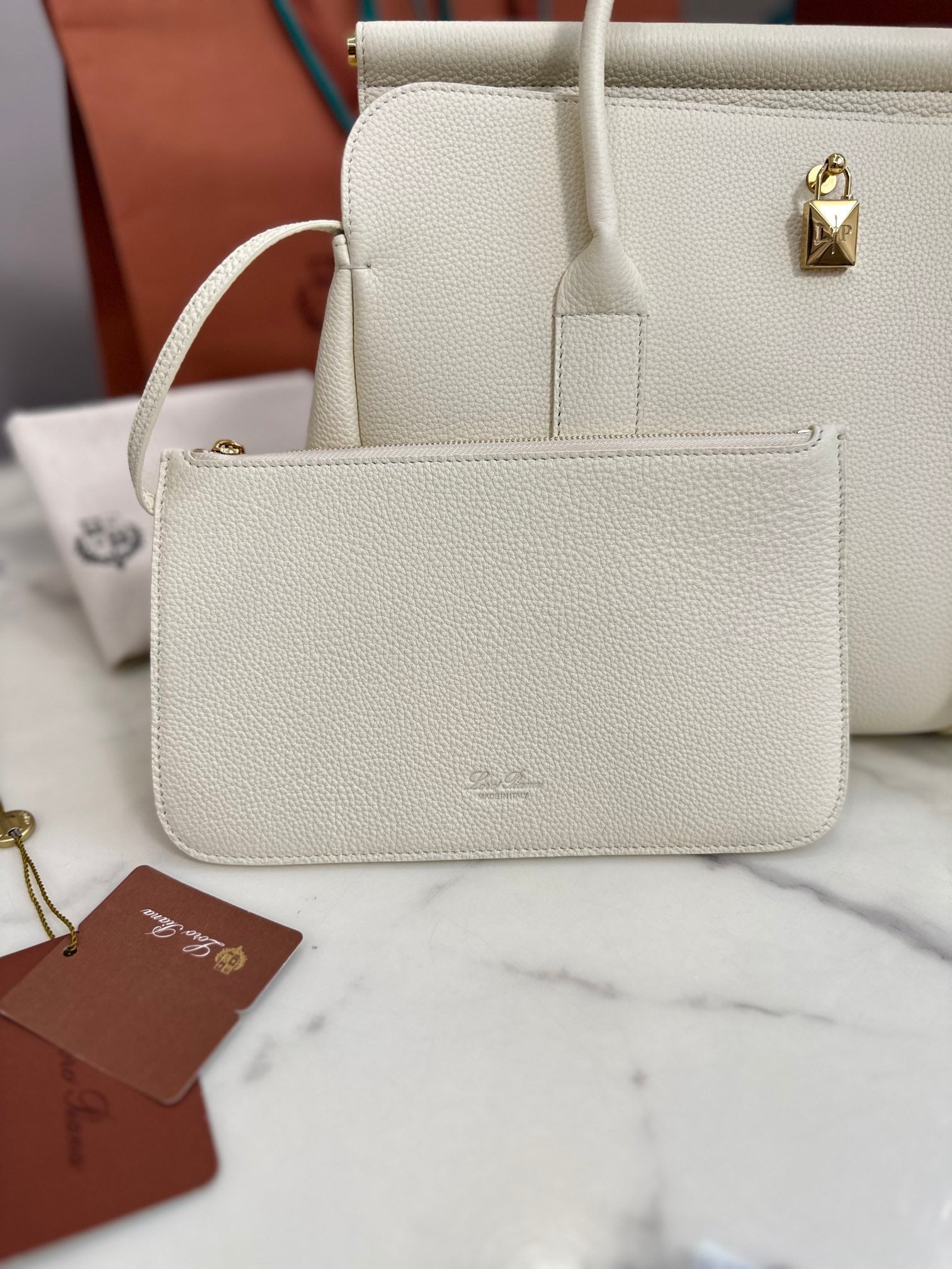 Loom Leather Tote Bag in White