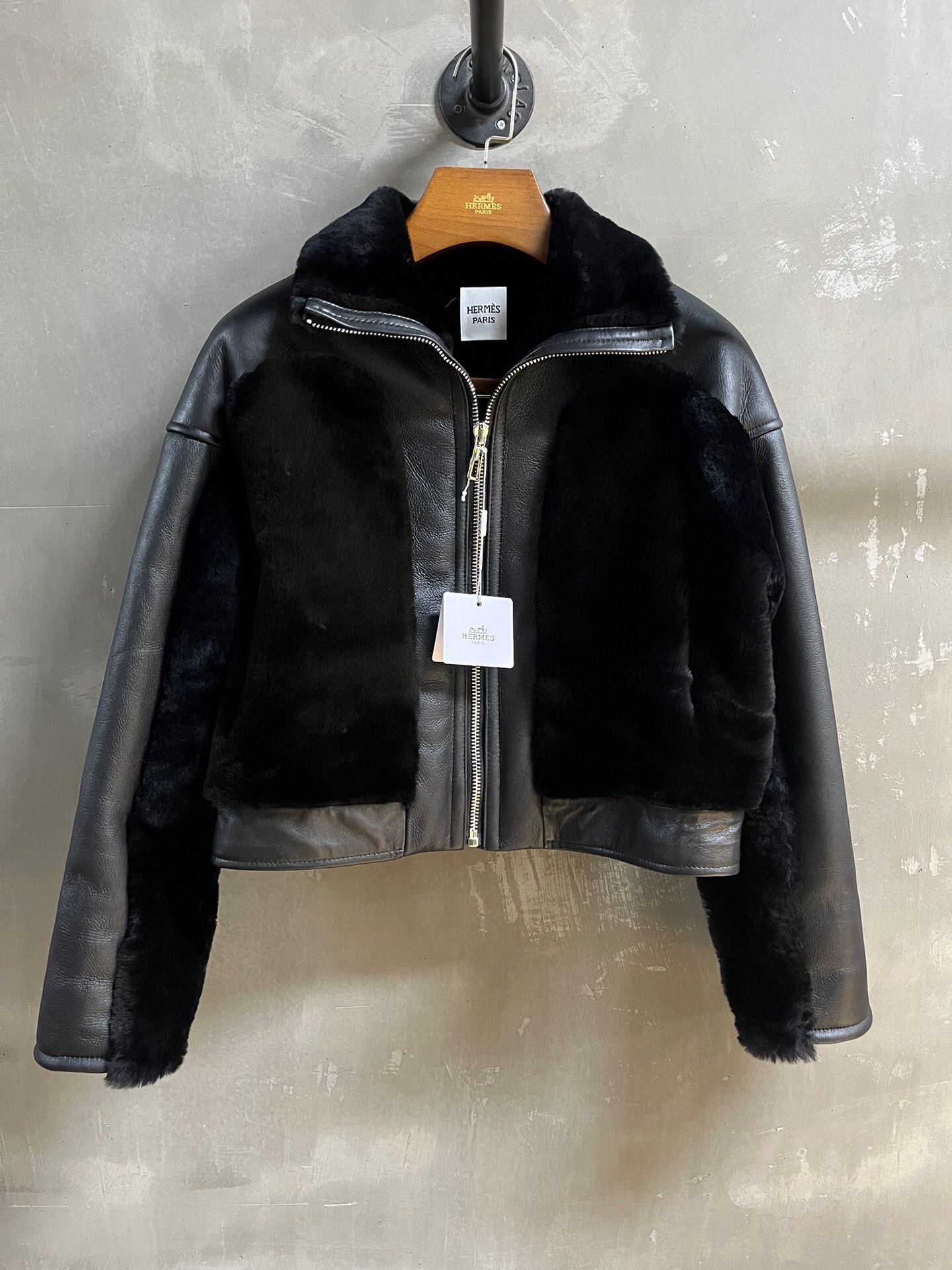 Shearling Leather Aviator Jacket