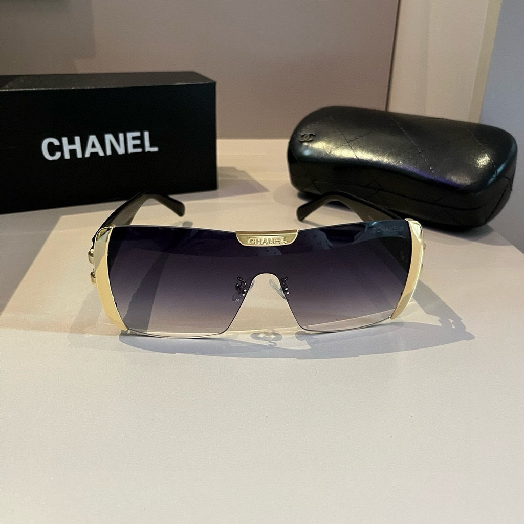 Black & Gold Shield Sunglasses