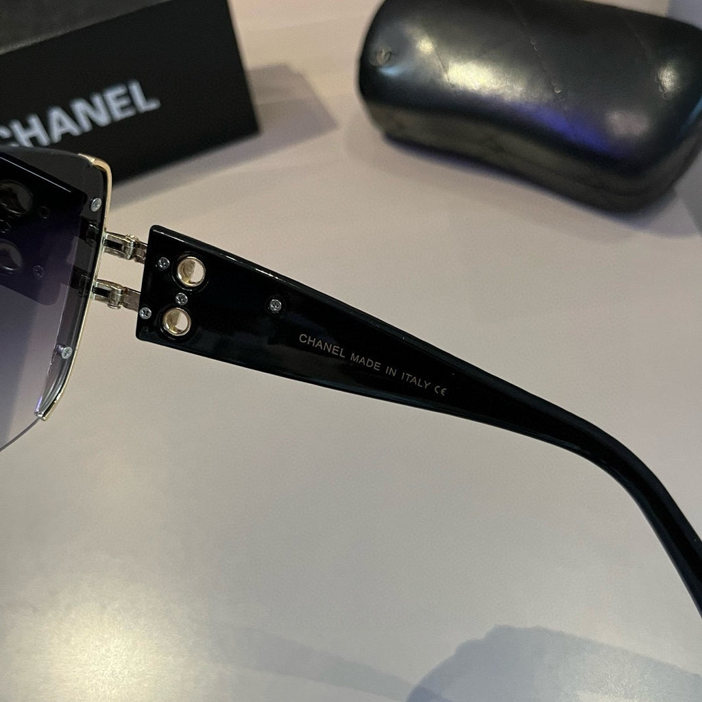 Black & Gold Shield Sunglasses