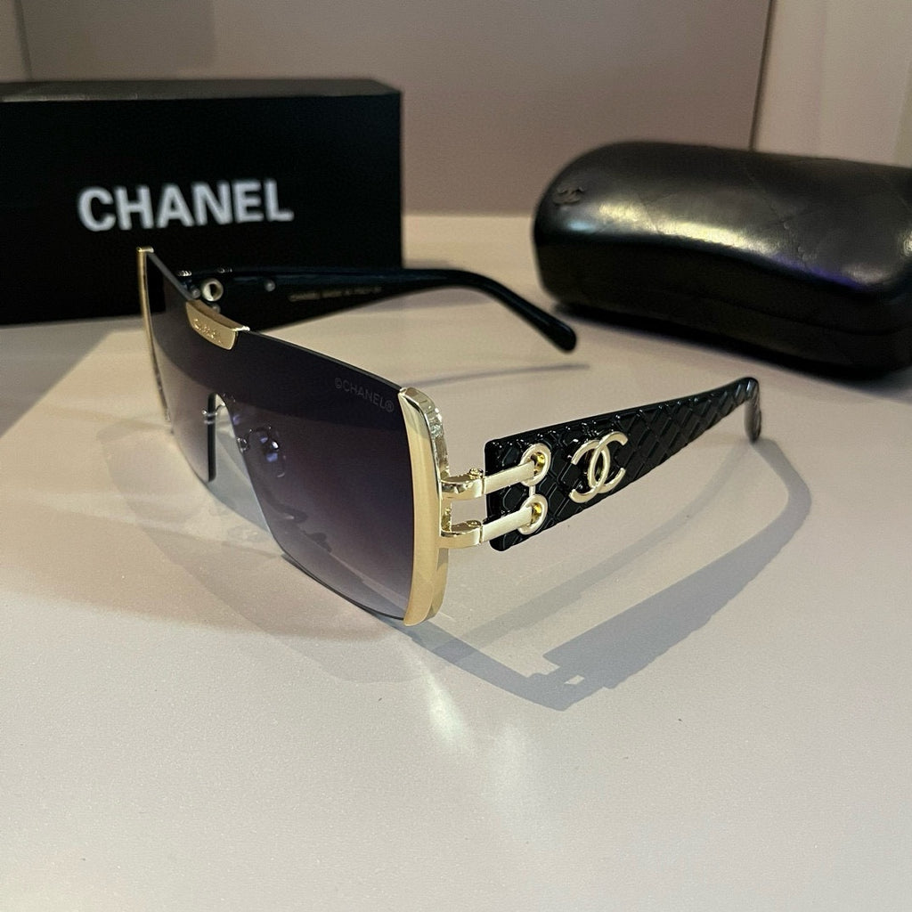Black & Gold Shield Sunglasses