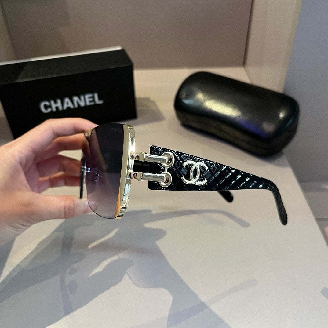 Black & Gold Shield Sunglasses