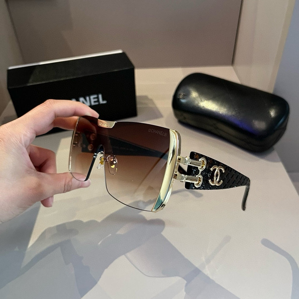 Brown & Gold Shield Sunglasses