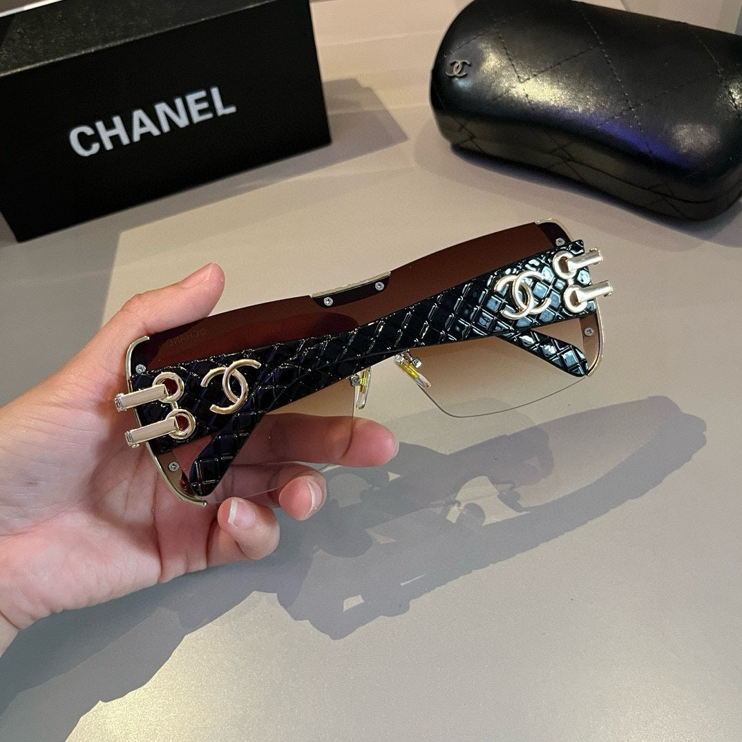 Brown & Gold Shield Sunglasses