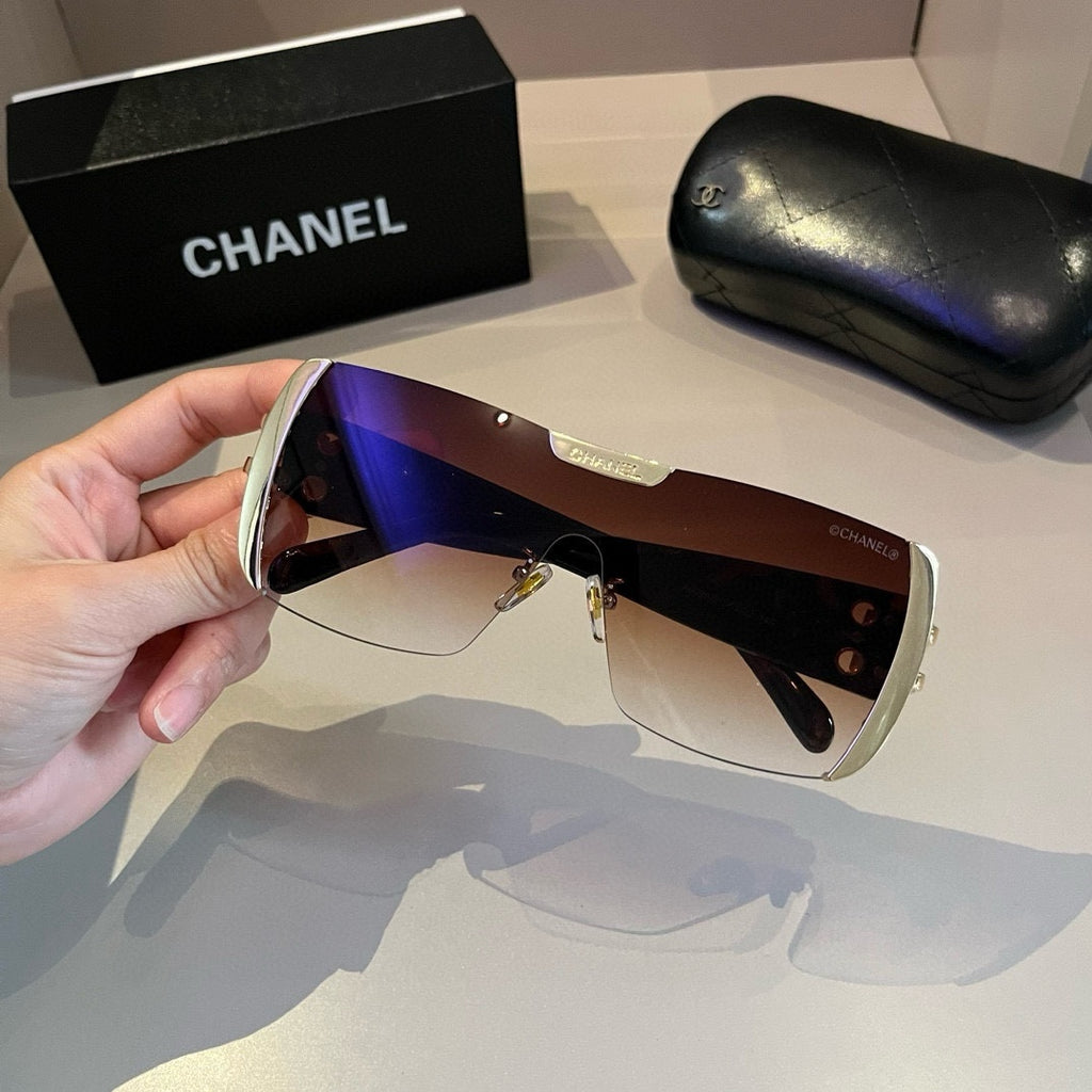 Brown & Gold Shield Sunglasses