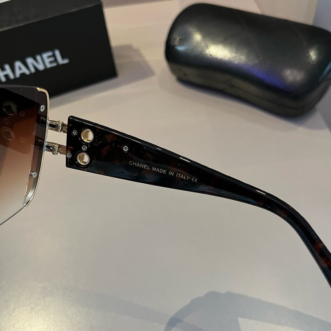 Brown & Gold Shield Sunglasses