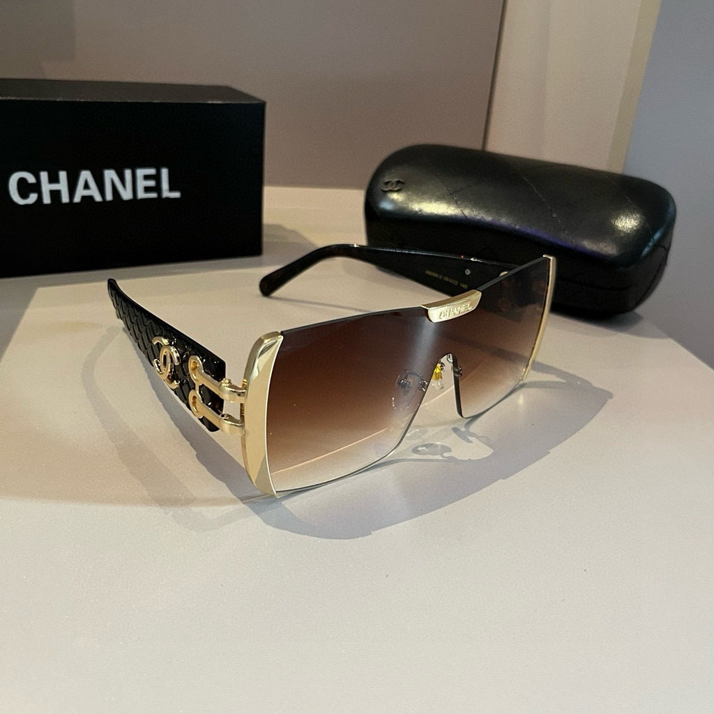 Brown & Gold Shield Sunglasses