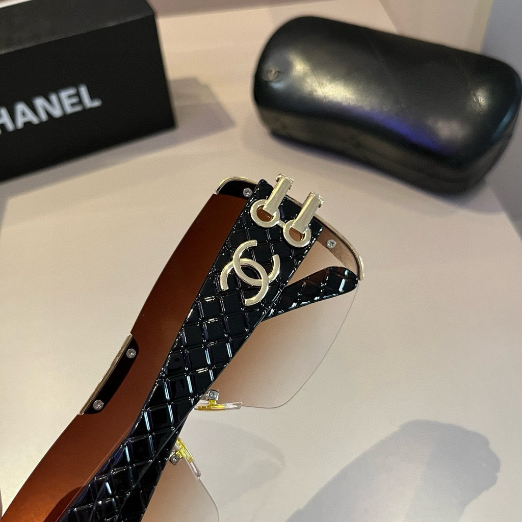 Brown & Gold Shield Sunglasses