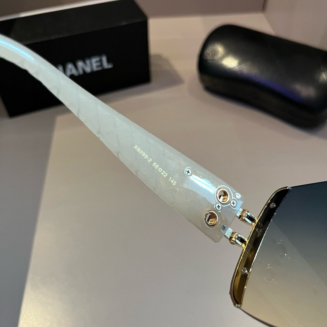 White & Gold Shield Sunglasses