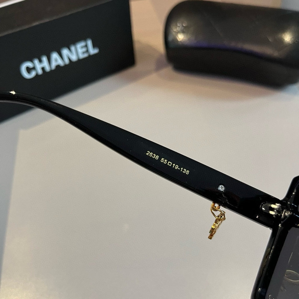 Black & Gold Drop-Logo Sunglasses