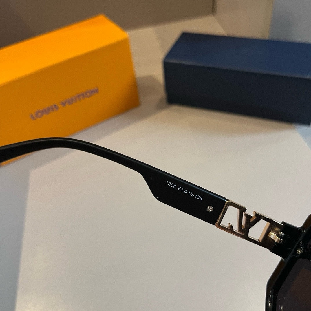 Crystal Detail Black Square Sunglasses