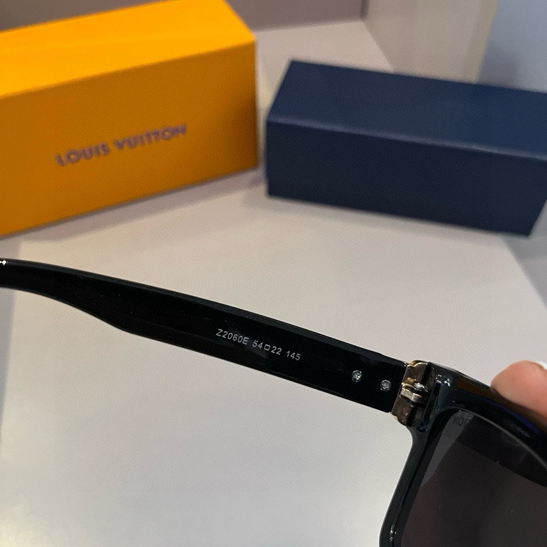 Classic Black Monogram Square Sunglasses