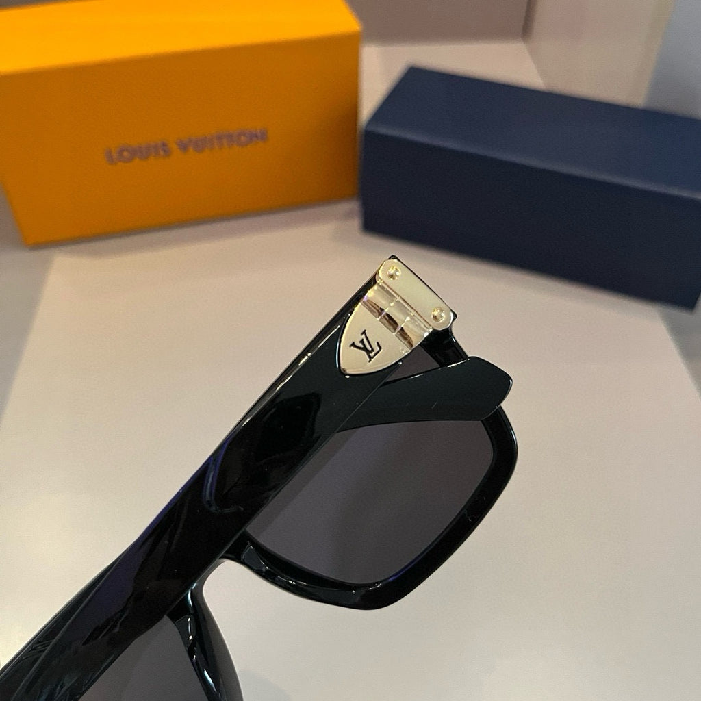 Classic Black Monogram Square Sunglasses