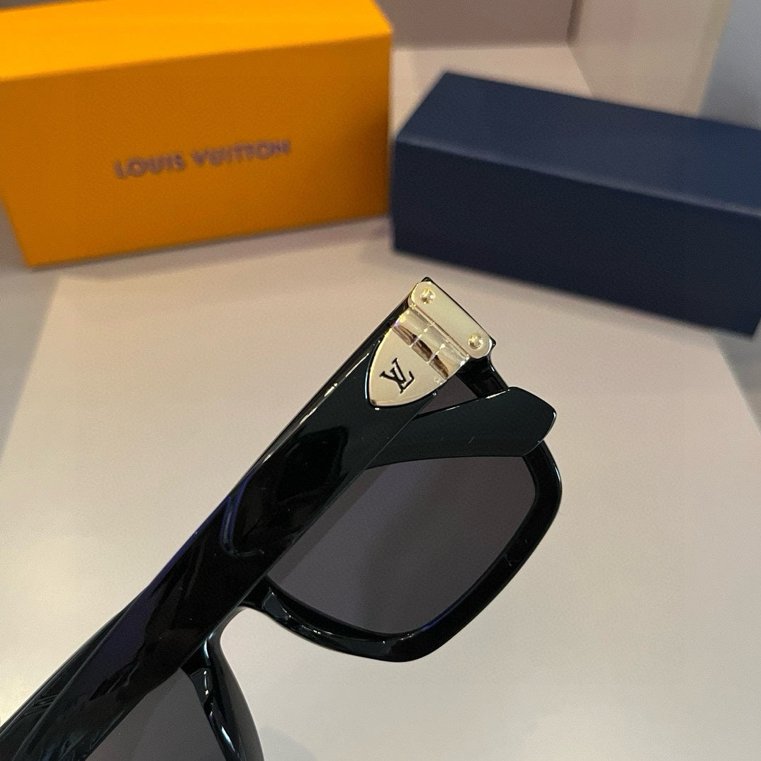 Classic Black Monogram Square Sunglasses