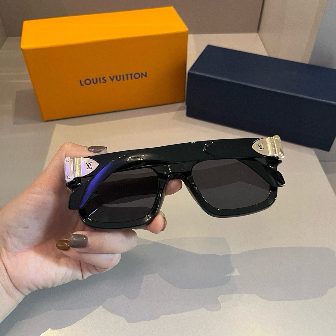 Classic Black Monogram Square Sunglasses